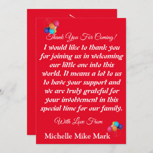 Skaymarts   Babydusche Dankeschön Karte