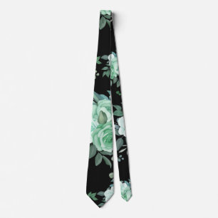 Skaymarts   Black Blue Floral Watercolor Wedding Krawatte