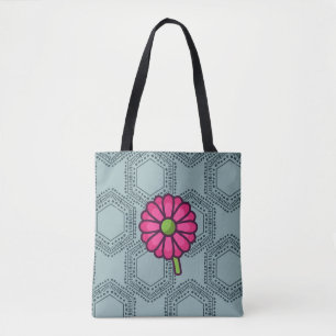 SKAYMARTS   Blue Boho Rose Design Shopping Bag