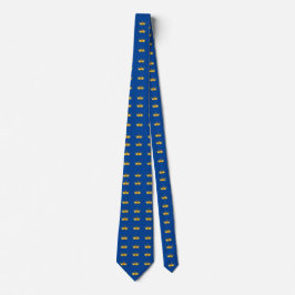 Skaymarts Blue Color Golden Crown Neck Tie Krawatte