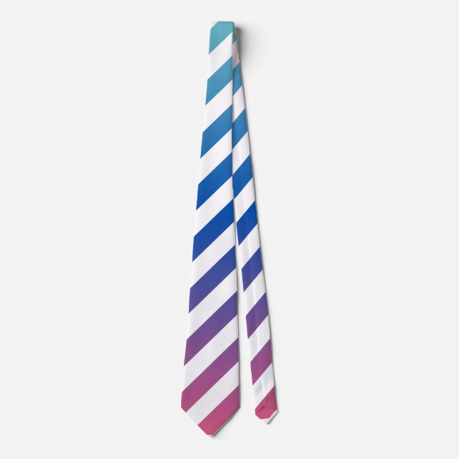 Skaymarts Design White Blue Color Neck Tie Krawatte (Vorderseite)