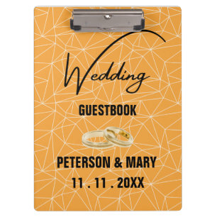 Skaymarts Elegant Yellow Black Wedding Guest Klemmbrett