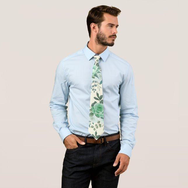 Skaymarts | Eleganter Blue Floral Boss Krawatte (Beispiel)