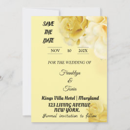 Skaymarts | Romantic Yellow Botanical Geometric Sa Save The Date