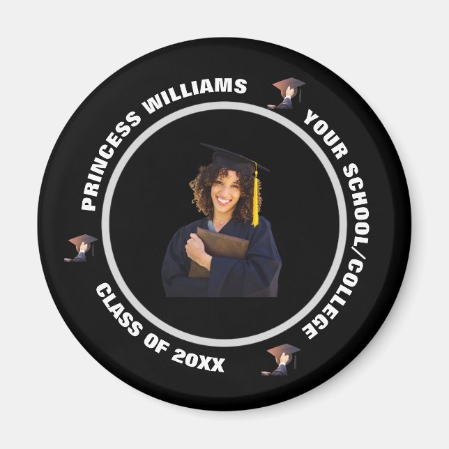 Skaymarts | Schwarz-Weiß-Foto Abschluss Magnet (Vorne)