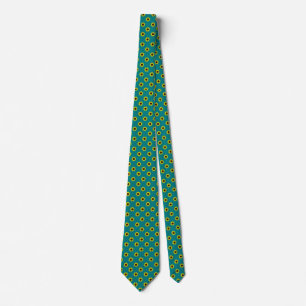 Skaymarts Teal Green Color Sunflower Neck Tie Krawatte