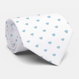 Skaymarts White Color Blue Hearty Design Neck Tie Krawatte