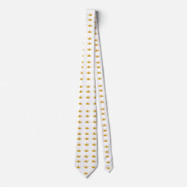 Skaymarts White Color Golden Crown Neck Tie Krawatte