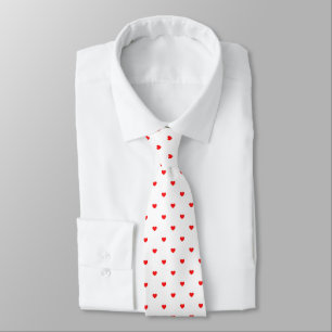 Skaymarts White Color Red Hearty Design Neck Tie Krawatte