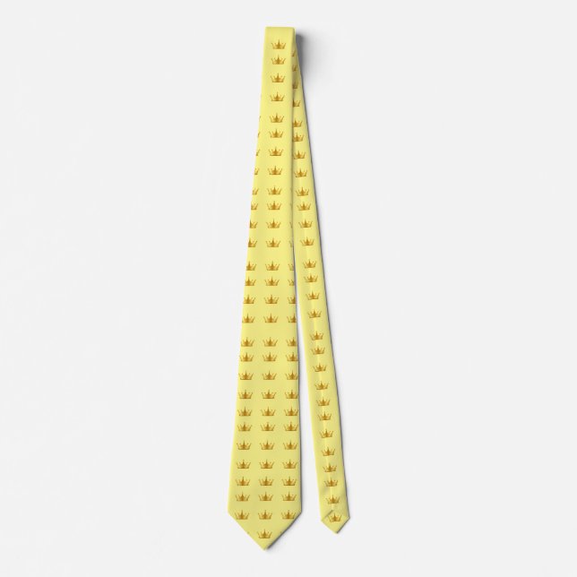 Skaymarts Yellow Color Golden Crown Neck Tie Krawatte (Vorderseite)