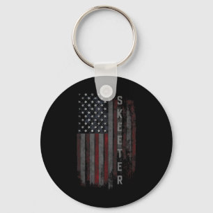 Skeeter-Familien-Amerikanische-Flagge-Angelboot Schlüsselanhänger