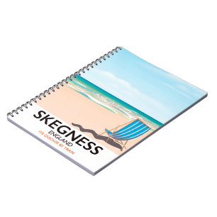 Skegness Vintage-Zug-Reiseposter. Notizblock
