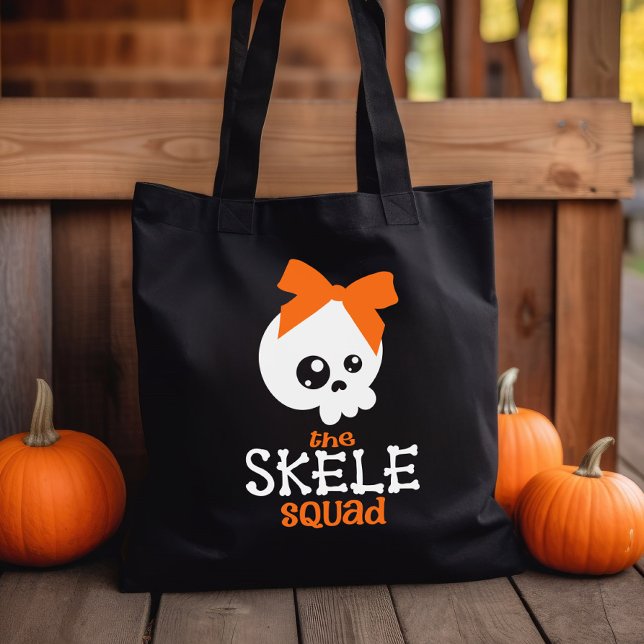 Skele Squad Bow Orange Halloween Trick oder Treat (Von Creator hochgeladen)