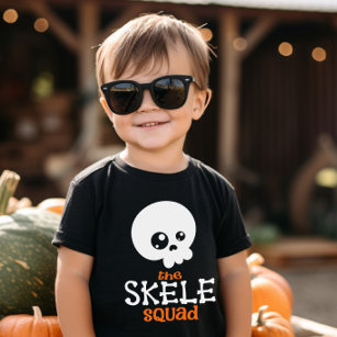 Skele Squad Orange Halloween Familie Matching Baby T-shirt