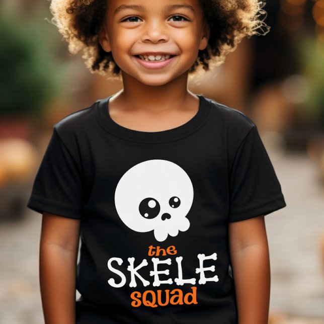 Skele Squad Orange Halloween Kids Family Matching T-Shirt (Von Creator hochgeladen)