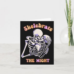 Skelebrate Die Nacht Skelette Gruselige Saison Für Karte