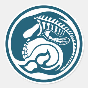 Skeleorca Runder Aufkleber