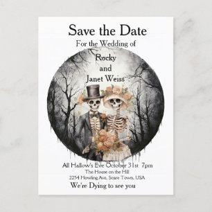 Skeletal Couple Save the Date Postkarte