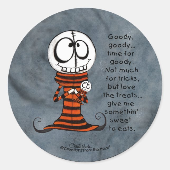 Skeletal Head-Goody Goody Runder Aufkleber (Vorderseite)