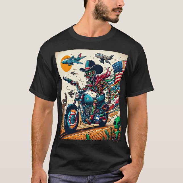 Skeletal Rider on an Apocalyptic Journey T-Shirt (Vorderseite)