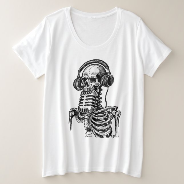 Skeletal Sound Große Größe T-Shirt (Design vorne)