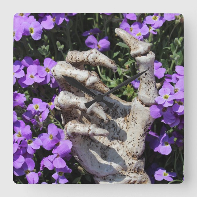 Skelethand - Gothic / Wanduhr (Vorderseite)