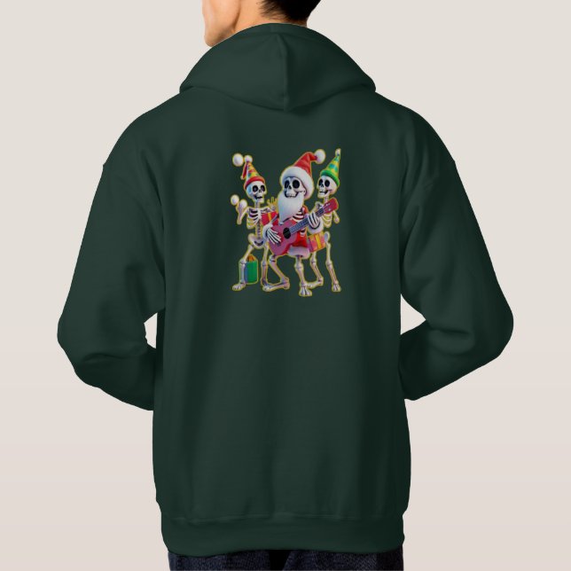 **Skeleton 3D Christm Santa Party – Funnyas Skelet Hoodie (Rückseite)