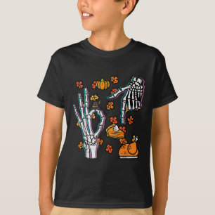 Skeleton 67 Meme Lustiges Thanksgiving 6 7 Jungen  T-Shirt