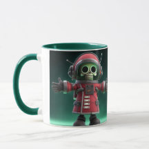 Skeleton Astronaut Mug – Funny Space Skull in Red