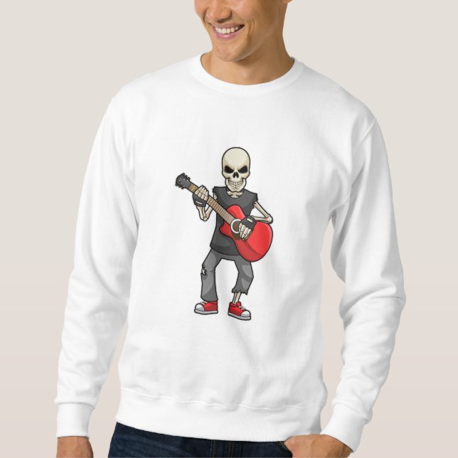 Skeleton at Music with Guitar Sweatshirt (Vorderseite)