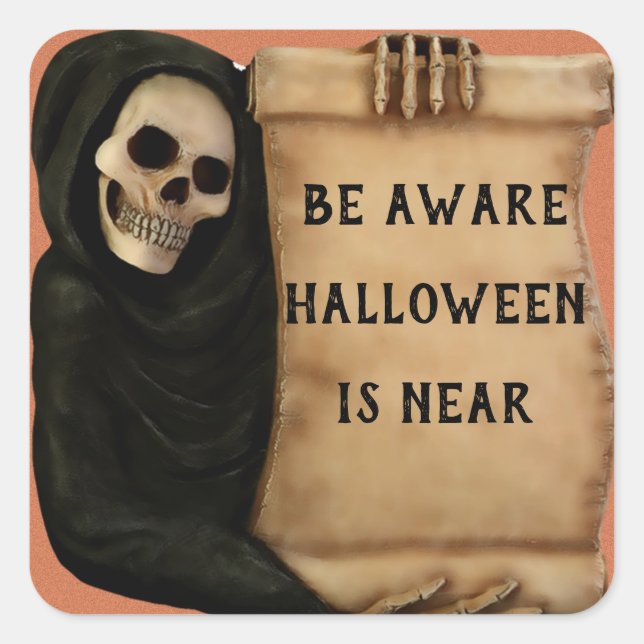 Skeleton Aware Banner Quadratischer Aufkleber (Vorderseite)