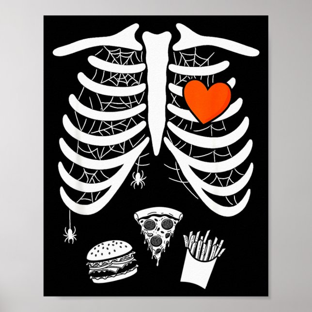 Skeleton Baby Pregnant Xray Rib Cage For Fall Hall Poster (Vorne)