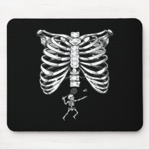 Skeleton Badminton Schwangerschaft Halloween Smash Mousepad