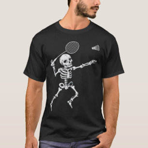 Skeleton Badminton Shirt Halloween Smash Shuttle