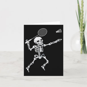 Skeleton Badminton Shirt Halloween Smash Shuttle Karte