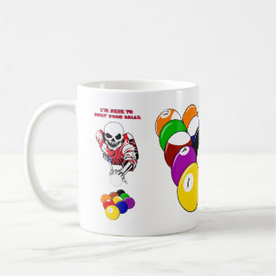 Skeleton Ball Buster Pool Billard Originale Kunst Kaffeetasse