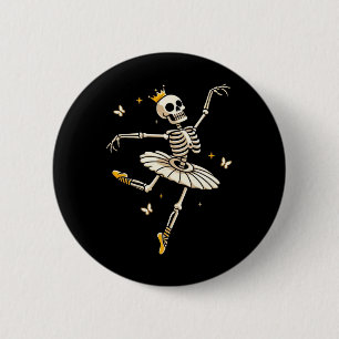 Skeleton Ballerina Ballerina Tanz Niedlich Hallowe Button