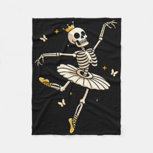 Skeleton Ballerina Ballerina Tanz Niedlich Hallowe Fleecedecke