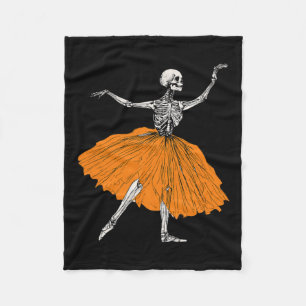 Skeleton Ballerina Dance Tutu Spooky Balletttänzer Fleecedecke