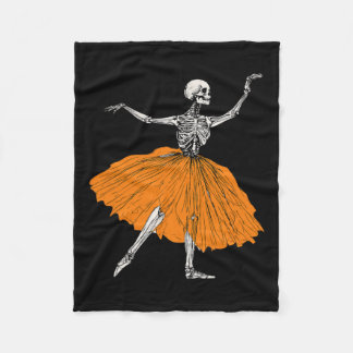 Skeleton Ballerina Dance Tutu Spooky Balletttänzer Fleecedecke