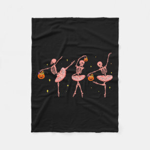 Skeleton Ballerina Halloween Kürbislaterne Dancer Fleecedecke