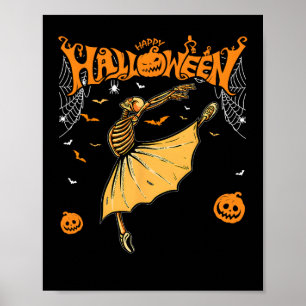 Skeleton Ballerinas Balletttanz Niedlich Halloween Poster