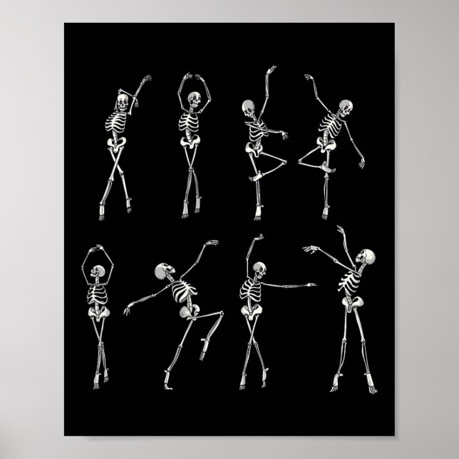 Skeleton Ballerinas Halloween Kostümballmädchen Poster (Vorne)