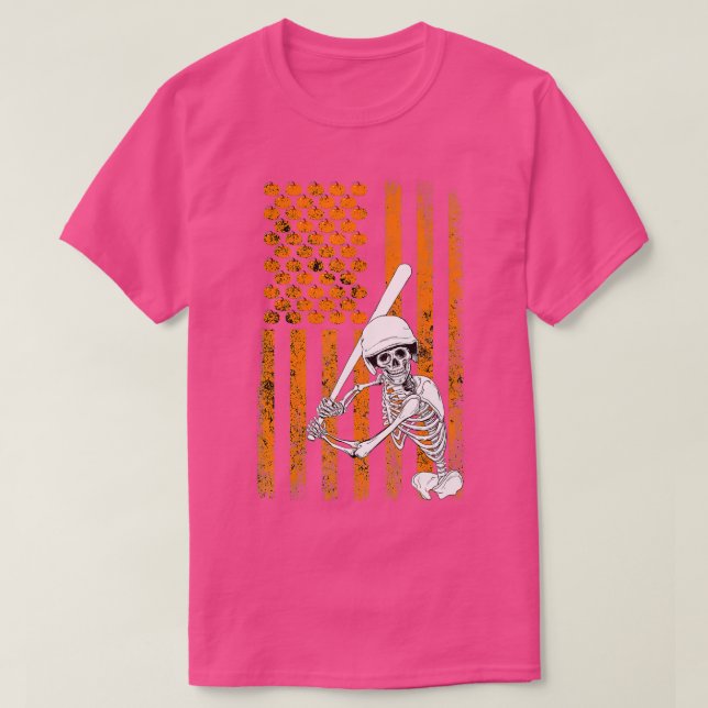 Skeleton Baseball Player Fan Skeleton Halloween Ba T-Shirt (Design vorne)