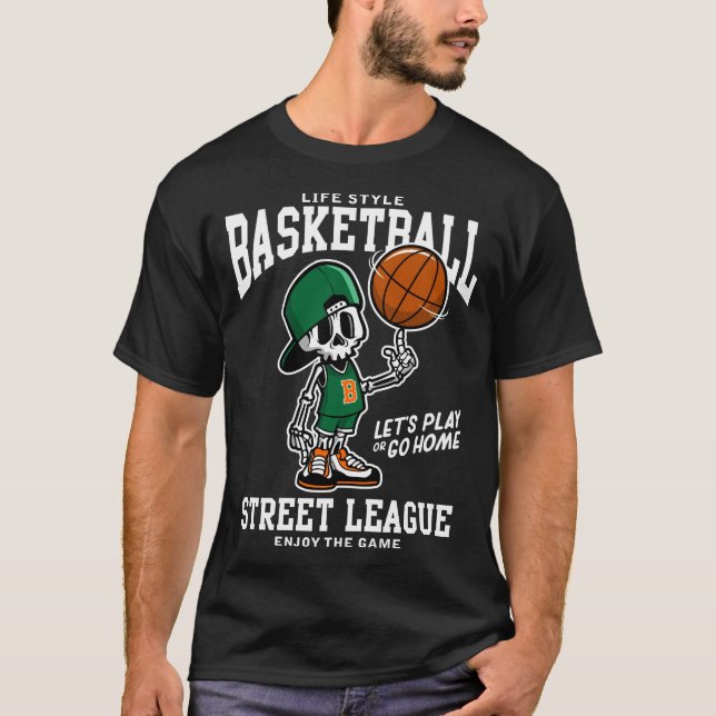 Skeleton Basketball Street League Mens T - Shirt (Vorderseite)