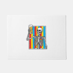 Skeleton Beer Rainbow Vintage Gravur-Shirt_1 Fußmatte