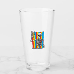 Skeleton Beer Rainbow Vintage Gravur Shirt_1 Glas