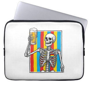 Skeleton Beer Rainbow Vintage Gravur Shirt_1 Laptopschutzhülle