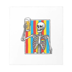 Skeleton Beer Rainbow Vintage Gravur-Shirt_1 Notizblock