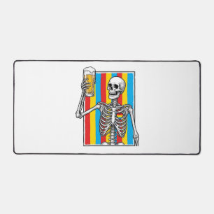Skeleton Beer Rainbow Vintage Gravur Shirt_1 Schreibtischunterlage
